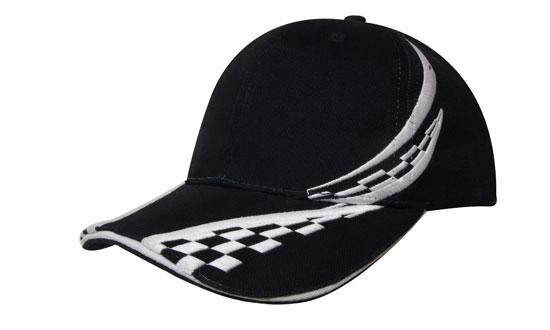 Brushed Heavy Cotton Cap with Swirling Checks & Sandwich