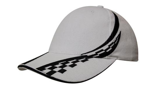 Brushed Heavy Cotton Cap with Swirling Checks & Sandwich