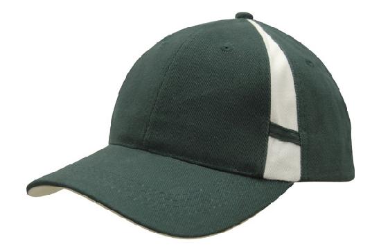 Brushed Heavy Cotton Cap with Crown Inserts & Contrasting Peak Under & Strap