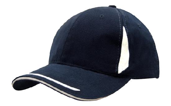 Brushed Heavy Cotton Cap with Crown Inserts, Peak Trim & Sandwich