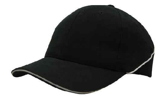 Brushed Heavy Cotton Cap with Crown Piping and Sandwich