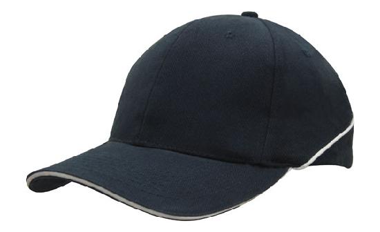 Brushed Heavy Cotton Cap with Crown Piping and Sandwich