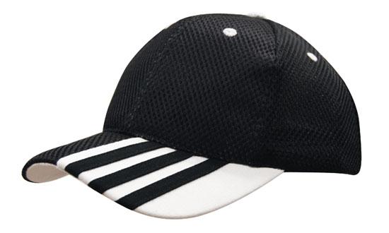 Sandwich Mesh Cap with Striping on Peak