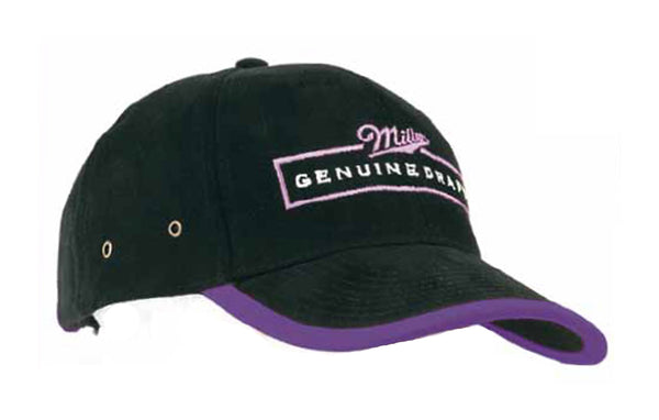 Brushed Heavy Cotton Cap with Peak and Arch Trim