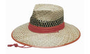 Natural Straw Hat Orange Trim – S-M-L-XL