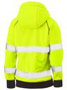 Women's Taped Hi Vis Fleece Zip Front Hoodie with Sherpa Lining BKL6819T