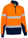 Taped Hi Vis 1/4 Zip Fleece Pullover with Sherpa Lining BK6987T
