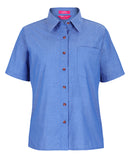4LICS JB's LADIES ORIGINAL S/S INDIGO CHAMBRAY SHIRT Size 12 Stock Clearance