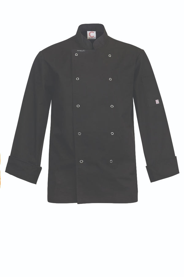 EXEC CHEF JACKET LONG SLEEVE LIGHT WEIGHT WITH STUDS