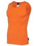 JB's Mens HI VIS TRAINING SINGLET 6CTS Orange Stock Clearance