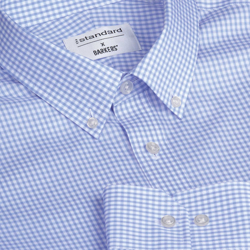 Barkers Hudson Check Shirt – Mens S / Sky Blue/White