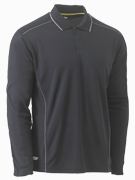 Cool Mesh Polo with Reflective Piping Long Sleeve BK6425