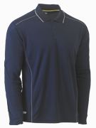 Cool Mesh Polo with Reflective Piping Long Sleeve BK6425