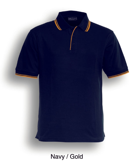 Mens Double Striped Polo