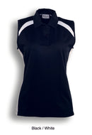 Team Essentials- Ladie Sleeveless Contrast Polo