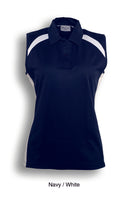 Team Essentials- Ladie Sleeveless Contrast Polo