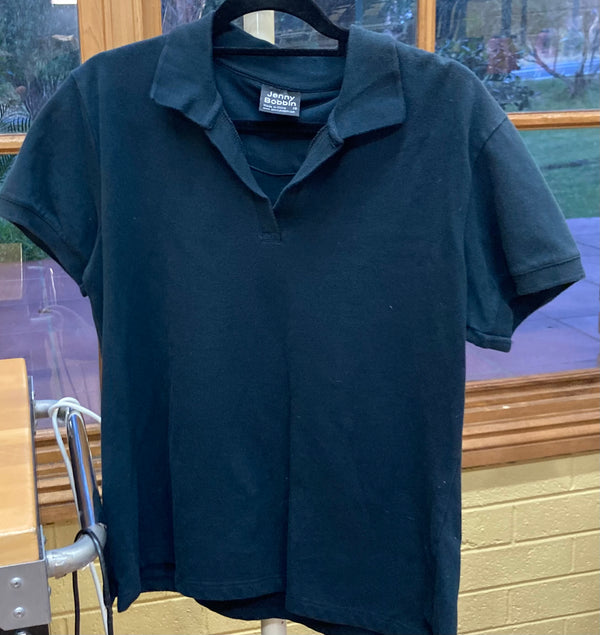 Ladies Short Sleeve Black Polo Size 18 Stock Clearance