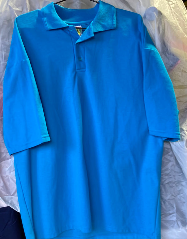 Roo Spirit Polo Mens Cyan Size 2XL Stock Clearance