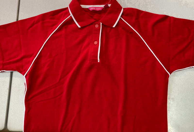 LADIES RAGLAN POLO 2LRP Red/White Stock Clearance