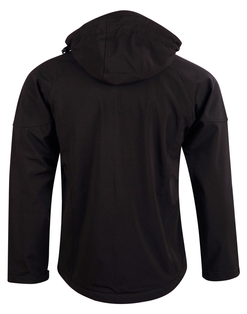 JK33K ASPEN Softshell Hood Jacket Kids' Black/Charcoal Size 10-12K Stock Clearance