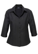 LADIES NEW YORKER 3/4 SLEEVE SHIRT   LB2725 Black/White Size 12 Stock Clearance