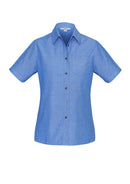 Ladies Wrinkle Free Chambray Short Sleeve Shirt LB6200