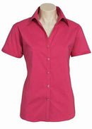 Ladies Metro Short Sleeve Shirt LB7301 Hot Pink Size 14, Stock Clearance