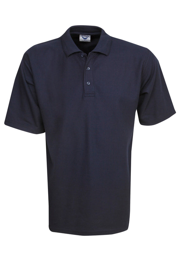 P01 Premium Fine Pique Knit Polo with pocket Navy Size L Stock Clearance