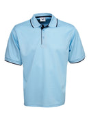 P42 Adults Cooldry Micro Mesh Polo Sky/Navy/White Size Small Stock Clearance