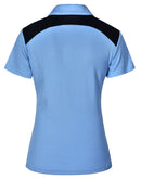 PS32A WINNER POLO Ladies Sky/Navy Size 14, 16 Stock Clearance