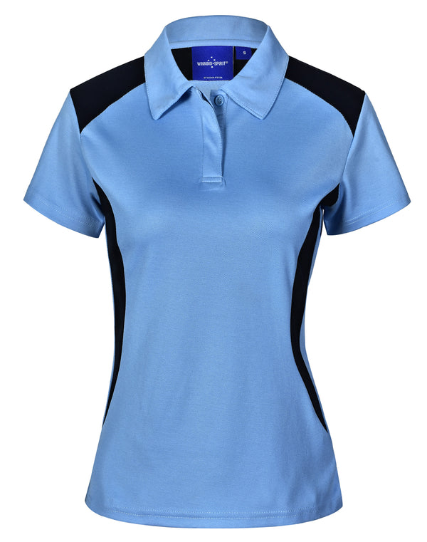 PS32A WINNER POLO Ladies Sky/Navy Size 14, 16 Stock Clearance