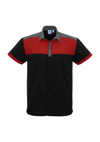 MENS CHARGER SHIRT   S505MS Black/Red/Grey Size L Stock Clearance