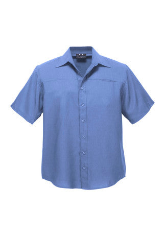 Mens Plain Oasis Short Sleeve Shirt SH3603 Mid Blue Size 2XL Stock Clearance