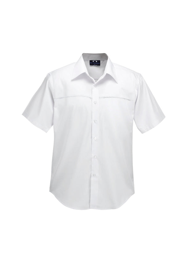 Mens Plain Oasis Short Sleeve Shirt SH3603 White Size S Stock Clearance