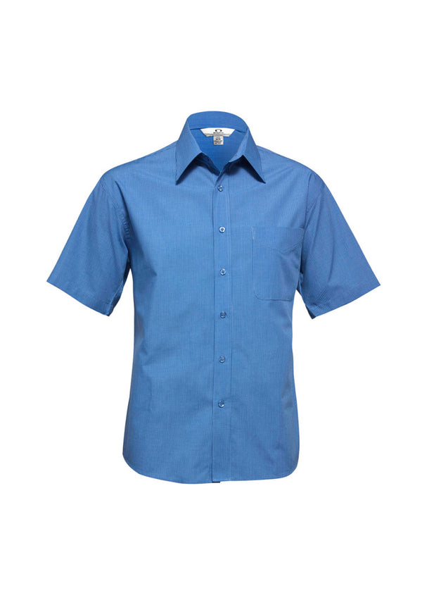 Mens Micro Check Short Sleeve Shirt SH817