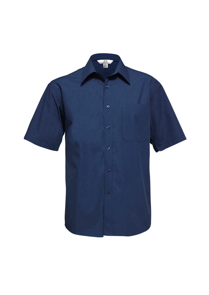 Mens Micro Check Short Sleeve Shirt SH817