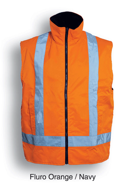 Hi-Vis Reversible Vest With Reflective Tape