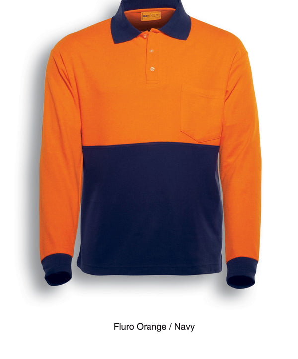 Hi-Vis Poly/Cotton Polo -Long Sleeve