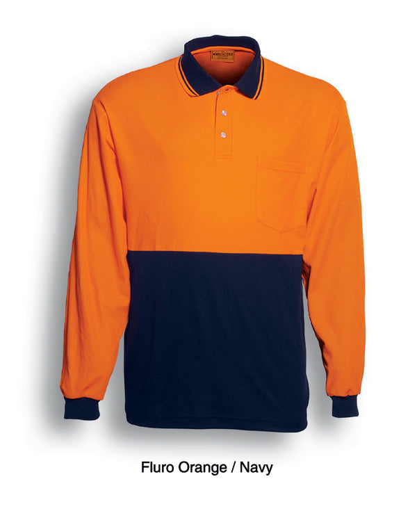 Hi-Vis Polyface/Cotton Back Polo -L/S