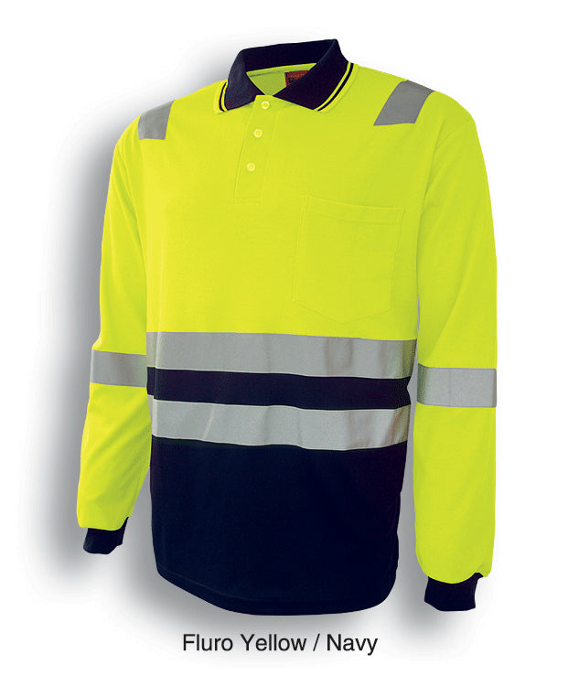 Hi-Vis Polyface/Cotton Back Polo With Tape -L/S