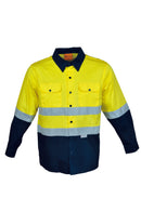 Hi-Vis L/S Cotton Drill Shirt With Reflective Tape