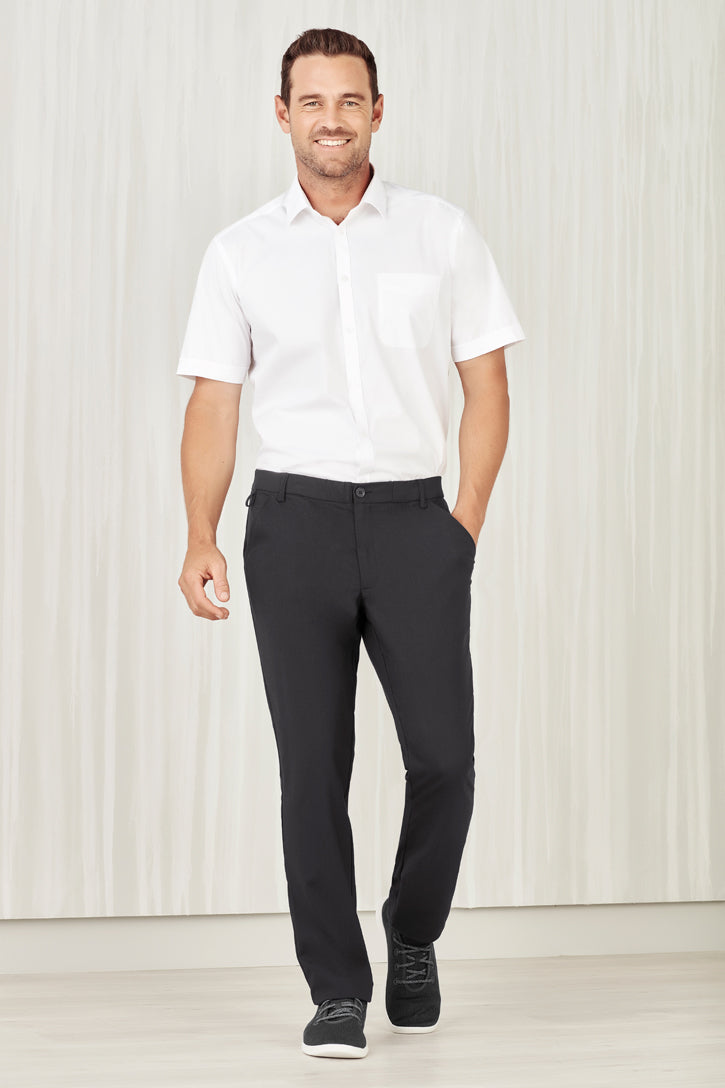 Mens Comfort Waist Flat Front Pant