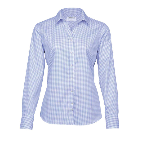 Barkers Hudson Check Shirt – Womens 8 / Sky Blue/White