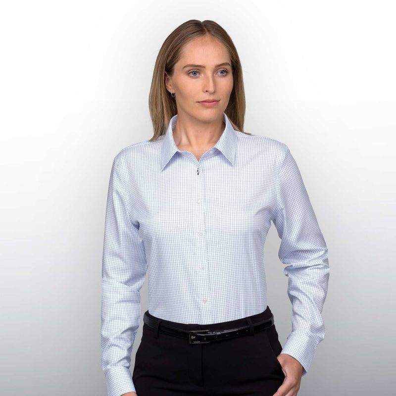 Barkers Lyndhurst Check Shirt – Womens 8 / White/Blue