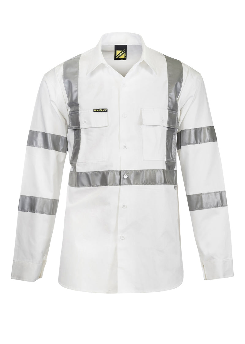 HI VIS LONG SLEEVE SHIRT WITH X PATTERN AND CSR REFLECTIVE TAPE -DAY/NIGHT USE WS3222