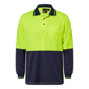 HI VIS TWO TONE LONG SLEEVE MICROMESH POLO WITH POCKET WSP202
