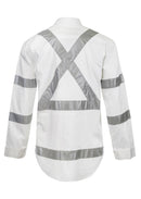 HI VIS LONG SLEEVE SHIRT WITH X PATTERN AND CSR REFLECTIVE TAPE -DAY/NIGHT USE WS3222