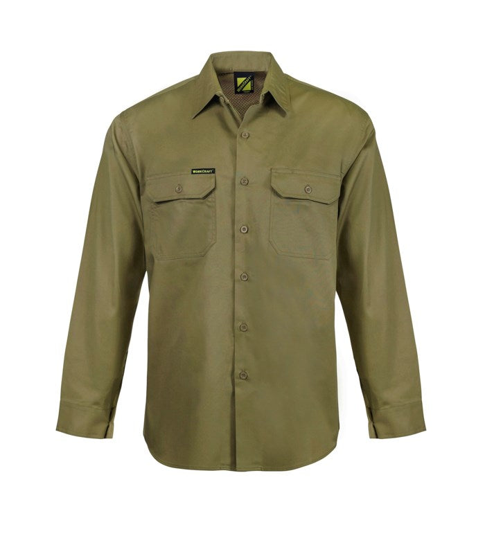 LIGHTWEIGHT LONG SLEEVE VENTED COTTON DRILL SHIRT WS4011