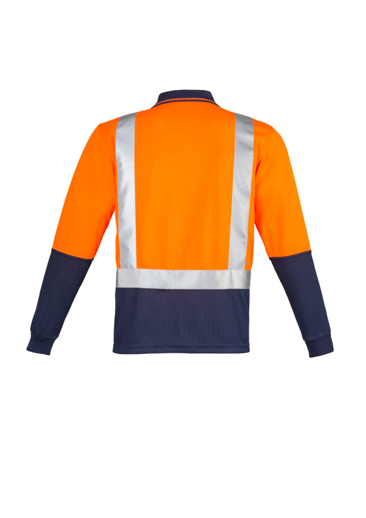 Mens Hi Vis Spliced Polo - Long Sleeve Shoulder Taped ZH234