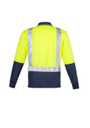 Mens Hi Vis Spliced Polo - Long Sleeve Shoulder Taped ZH234